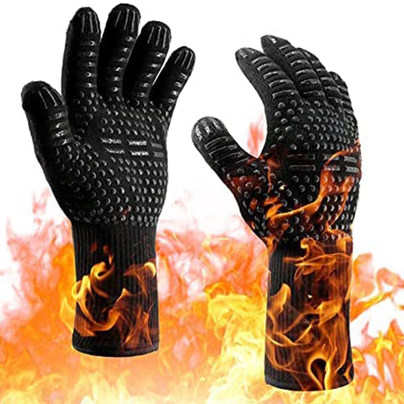 Heat Resistant Glove - 1 Pair Oven Gloves, Oven Mitts,