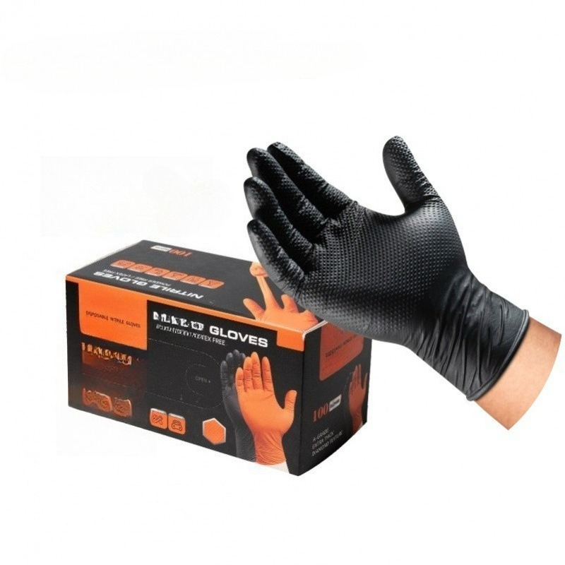 Nitrile Mechanic Glove - Heavy Duty Diamond Pattern Nitrile Gloves