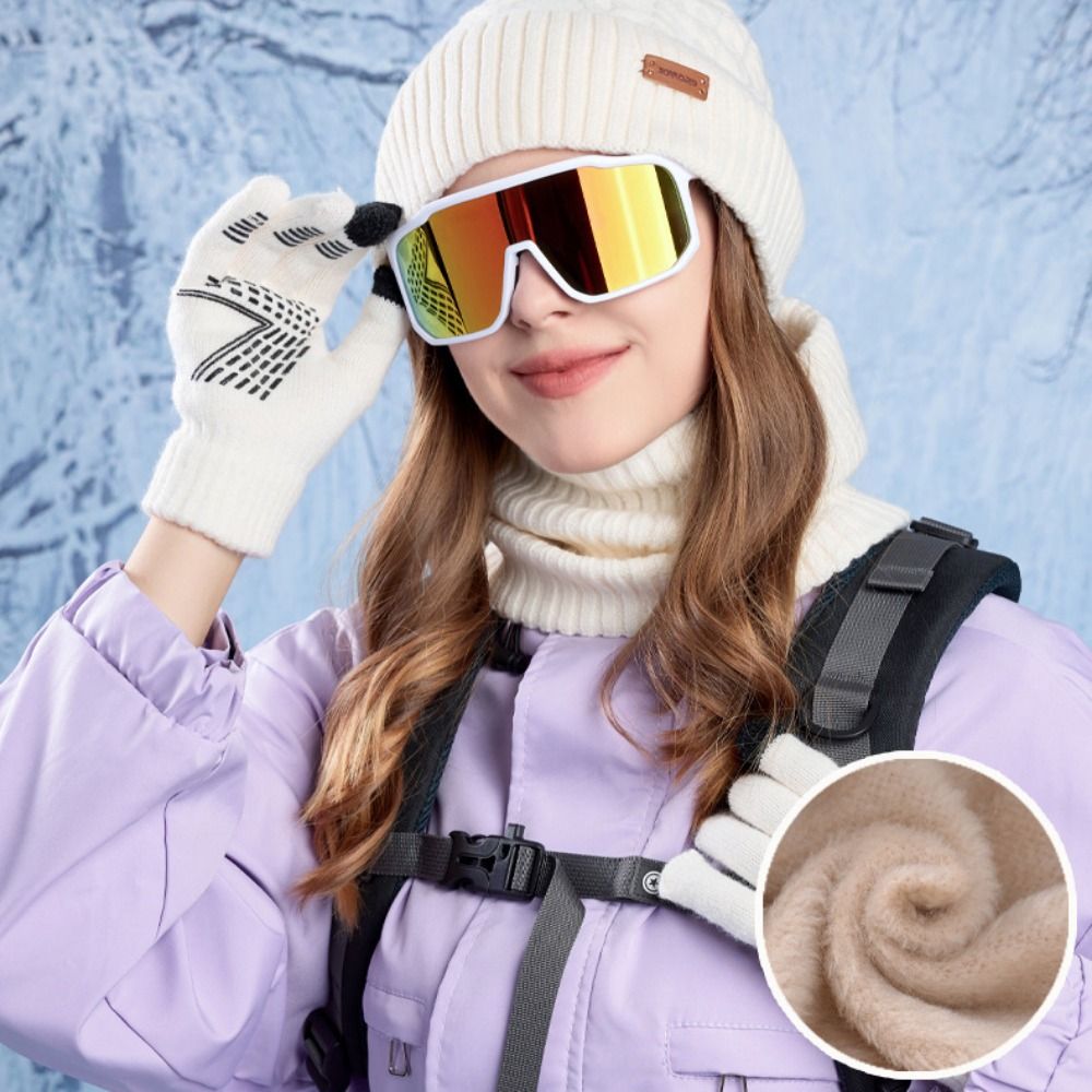 3pcs Hiking Solid Color Hat Sc - Wool Glove Lined review and price