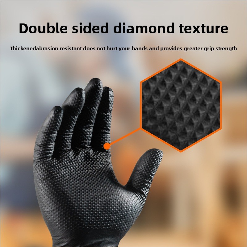 Heavy Duty Diamond Pattern Nit - Nitrile Mechanic Glove review and price