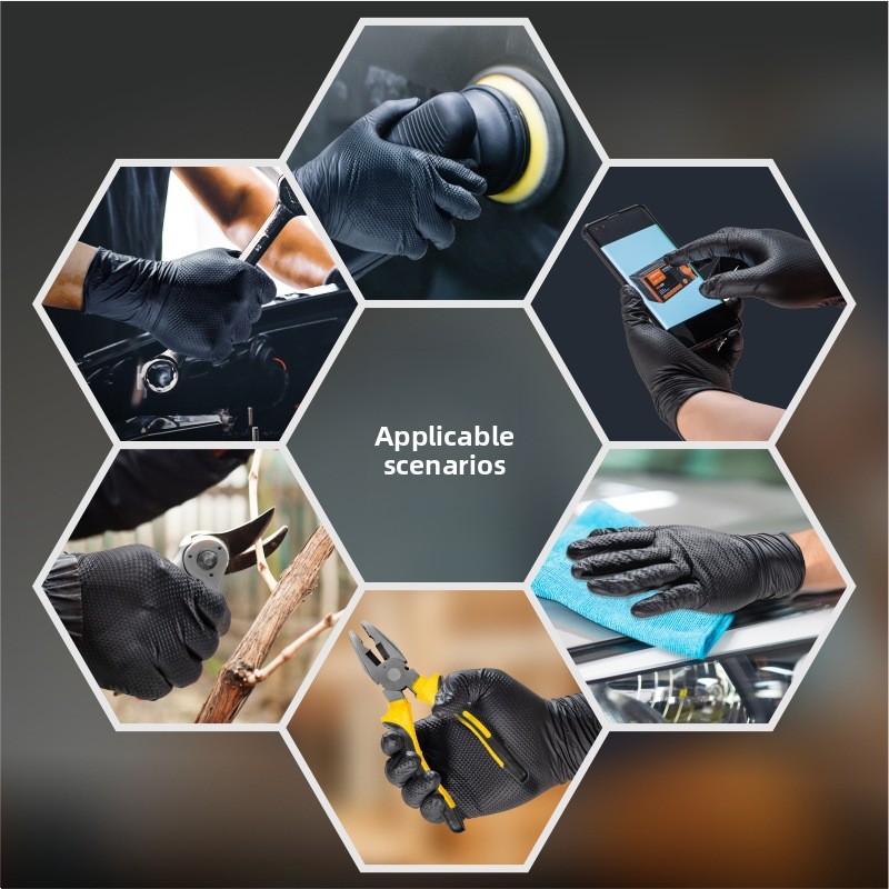 Heavy Duty Diamond Pattern Nit - Nitrile Mechanic Glove review and price