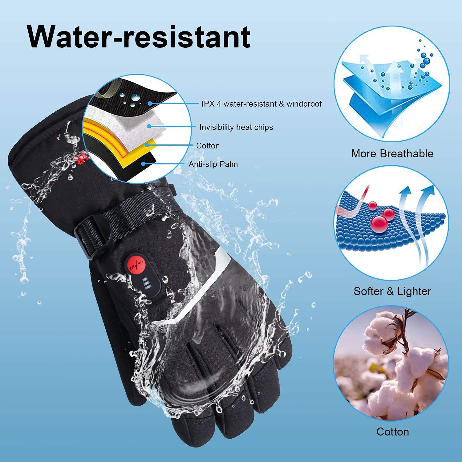 SNOW DEER Winter Heated Gloves - Ski Glove Waterproof review and price