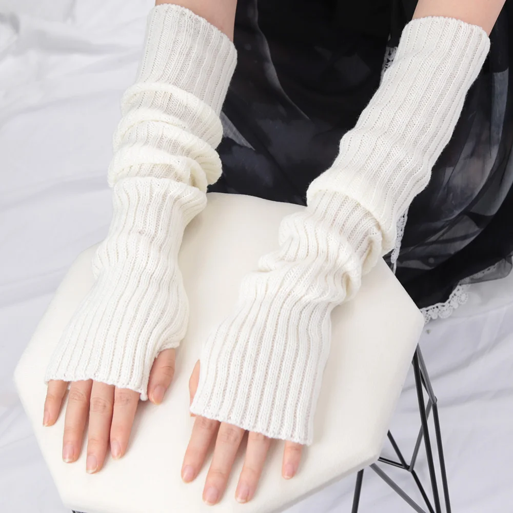 2025 New 52cm Women Knit Arm S - Fingerless Glove Knit review and price