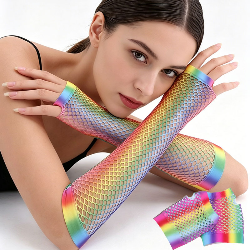 1 Pair Women Long Fishnet Net  - Fingerless Glove Knit review and price