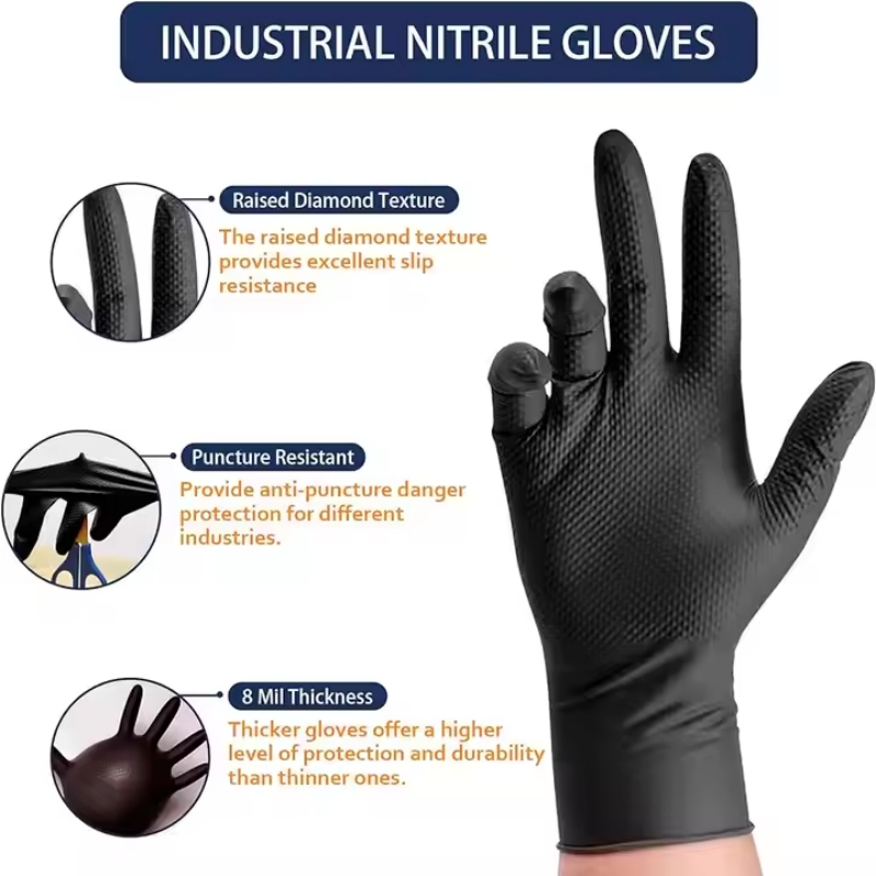 8Mil Thick Heavy Duty Safety W - Nitrile Mechanic Glove review and price