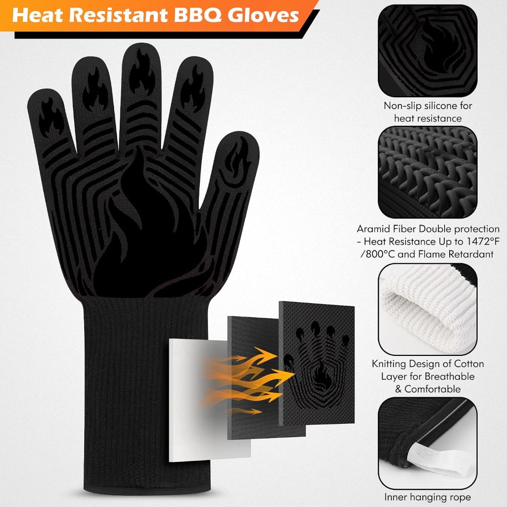 BBQ Gloves, 1472°F Heat Resist - Heat Resistant Glove review and price