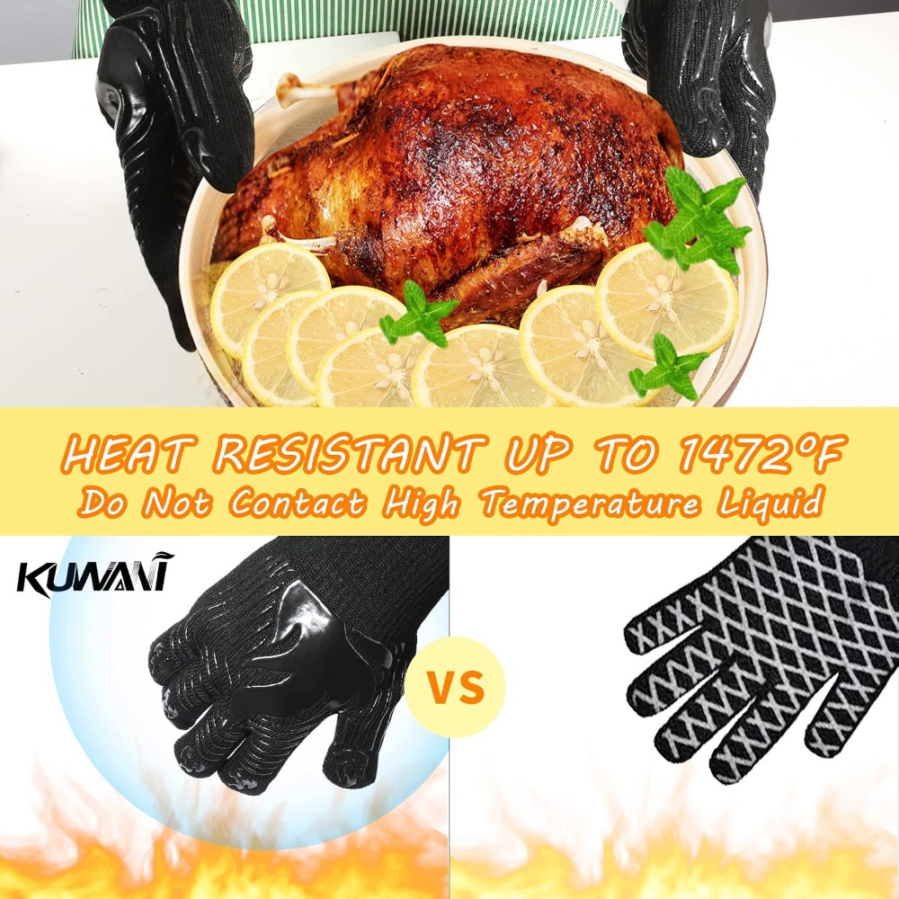 BBQ Gloves, 1472°F Heat Resist - Heat Resistant Glove review and price